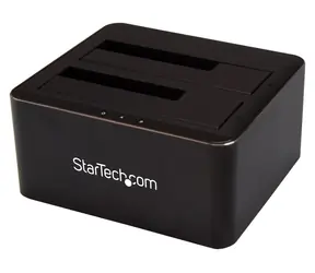 StarTech Dock für 2x 2,5" und 3,5" SATA HDD/SSD, schwarz / Dockingstation / USB 3.0 / SATA / 6 Gbit/s