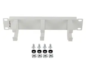 Lanberg 10" Kabelorganizer, 3 Ringe, Typ B, grau / Kabelorganizer / 1 HE / Metall