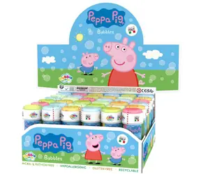PEPPA PIG Seifenblasenpumpe 60 ml / Bunter Deckel mit Spiel und Blasebalg