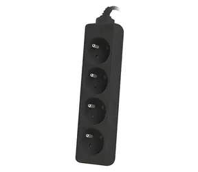 Lanberg schwarz / Verlängerungskabel / 4 Steckdosen / 1,5 m / 230 V