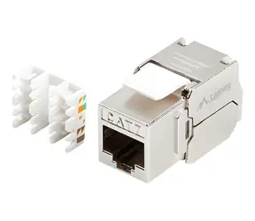 Lanberg Keystone-Modul RJ45 CAT.7 FTP 180° Edelstahl / Keystone-Modul / Werkzeuglos / LSA / 568A/B