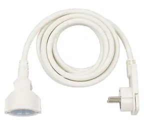 Brennenstuhl Verlängerungskabel mit flachem Winkelstecker, weiß / Verlängerungskabel / 230 V / 3 m