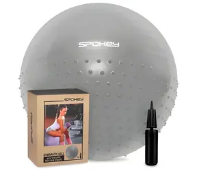Spokey HALF FIT grau / Gymnastikball / 2-in-1-Massage / 75 cm / Pumpe inklusive