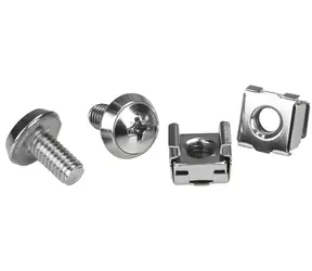 StarTech Schrauben und Käfigmuttern M6 silber / Rack-Montagesatz / 20 Stück