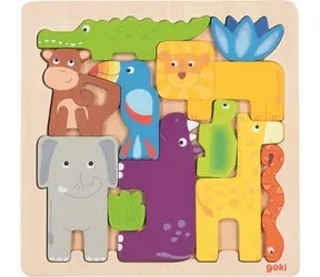 GOKI Outline Puzzle Safari / 11 Teile / Holz