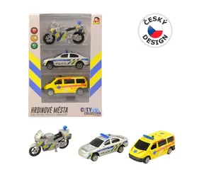 City Collection Set Motorrad, Auto, Lieferwagen / Set / Metall, Kunststoff / Licht und Sound / 16 x 11 cm / Ab 3 Jahren