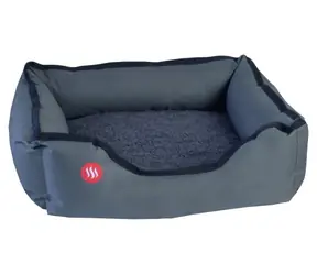 GLOVII Beheizbarer Haustierkäfig Grau / Mittel / 60 x 50 cm / Carbonfaser / 20 W / Abnehmbarer Bezug