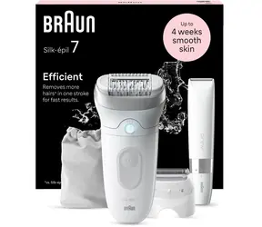 Braun Silk-épil 7 7-441 weiß-silber / Epilierer / Li- ION -Akku / Ladekabel