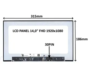 14" SIL LCD-Panel, 30-Pin, ohne Griffe / LCD-Panel für Notebooks / FHD 1920x1080 / IPS matt