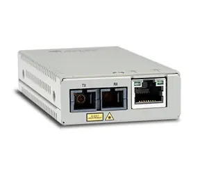 Allied Telesis / Medienkonverter / 10/100TX auf 100FX (SC) / Einzelmodus / 1x RJ-45 / grau