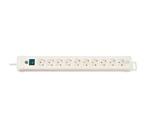 Brennenstuhl Premium-Line weiß / Verlängerungskabel / 10-fach Steckdose / Typ F / 3 m / Ein-/Ausschalter