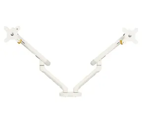 BakkerElkhuizen BE Flexibler Doppelmonitorarm, weiß / für 2 Monitore / VESA 100x100 / Tragfähigkeit 2x10 kg
