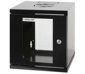 Intellinet Wandrack 10" schwarz, montiert / Rack / 6 HE / 300 x 300 mm / Tragfähigkeit 60 kg