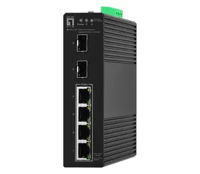 LevelOne Hilbert IGS-2106P / Industrie-Switch / Managed / 4X GE PoE+ / 2x SFP / 68W PoE / DIN