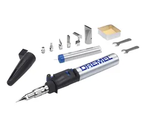 Dremel Versatip 2000-7 silber-schwarz / Gaslötkolben / 7 Spitzen / 550-1200 °C / Piezozündung