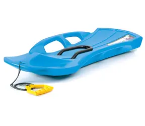 Prosperplast Bobschlitten-Schneezugsteuerung hellblau / Robuster Kunststoff, Metallrahmen / 110 x 40 x 14,5 cm