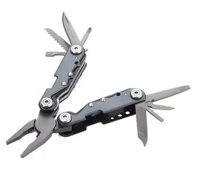 TROIKA TOL42/GY / Multitool / Schlüsselanhänger / 10 Werkzeuge / Aluminium, Edelstahl