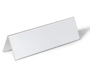 Durable Namensschild für den Schreibtisch, 105/210 x 297 mm, transparent / Namensschild für den Schreibtisch / austauschbare Einlagen / beidseitig lesbar