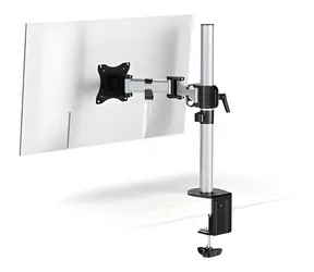 Durable SELECT Silber / Tischmonitorhalterung / VESA 75-100 mm / Tragkraft 8 kg / 13-27 Zoll / neigbar, drehbar