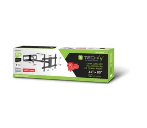 Techly ICA-PLB-721 schwarz / TV-Wandhalterung / 42-80 Zoll / VESA 800x400 / Tragkraft 70 kg / neig- und schwenkbar