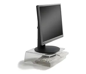 BakkerElkhuizen Q-Riser 100 transparent / Monitorständer / Höhe 105 mm / Tragkraft 10 kg / 10-30"