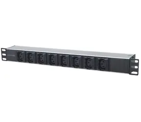 Intellinet PDU 19" 8x C13 schwarz-silber / PDU / 1 HE / 8x C13-Steckplätze / 16 A / Kabel 2 m