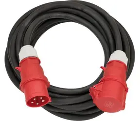 Brennenstuhl Verlängerungskabel CEE 10 m schwarz-rot / Verlängerungskabel / H07RN-F 5G6.0 / 400 V / IP44 / für den Außenbereich
