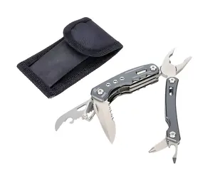 TROIKA RUCKSACK TOOL grau / Multifunktionales Taschenwerkzeug / 15 Werkzeuge / Messer, Säge, Zange, Flaschenöffner