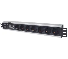 Intellinet Steckdosenleiste 7x 19" schwarz / Steckdosenleiste / 1,5 HE / 3 m / 16 A