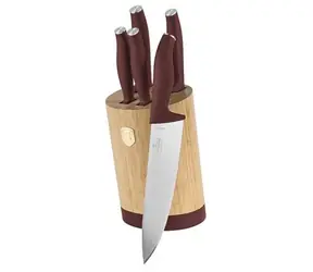 BERLINGERHAUS Leonardo Kollektion / Messerset mit Ständer / 6-teilig / Bambus