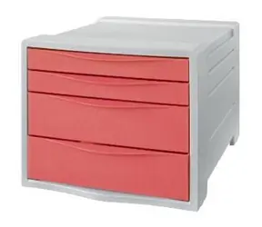 Esselte Colour'Breeze Koralle / Schubladenbox / 4 Schubladen / 28,1 × 36,5 × 24,4 cm
