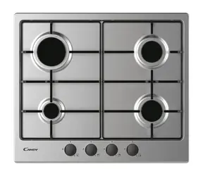 Candy CM6PBRX/4U2 Edelstahl / Gaskochfeld / 4 Brenner / 7,2 kW / 59,5 cm