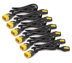 APC AP8702S schwarz / Stromkabel / 6er-Set / verriegelbar / C13 - C14 / 0,6 m