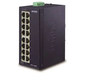 Planet ISW-1600T / Industrieschalter / 16 x 10/100 / DIN / IP30 / -40 bis 75 °C / 12-48 V DC