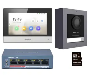 HIKVISION DS-KIS602(B) / IP-Video-Türsprechanlage / 7"-Heimmonitor / IP65-Türstation / PoE-Schalter