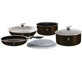 BERLINGERHAUS Click & Cook Topfset, glänzend schwarz, BH-7041, 9-teilig