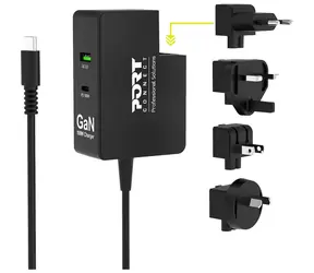 PORT CONNECT GaN 100W PD schwarz / Ladeadapter / 2x USB-C / 1x USB-A