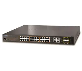 Planet GS-4210-24P4C / Switch / L2 Managed / 24x GbE PoE+ 802.3at / 4X GbE SFP / 220 W