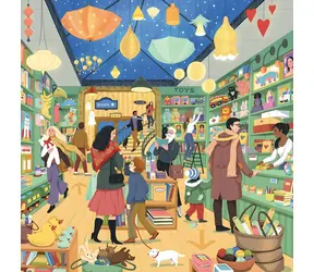 PIECES & PEACE Quadratisches Puzzle Einkaufen / 1000 Teile / 63,5 x 63,5 cm
