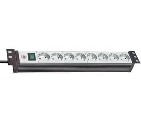 Brennenstuhl Premium Line 19" Steckdosenleiste schwarz-grau / Steckdosenleiste / 8x Steckdosen / IEC C14 / 3 m / 1,5 HE