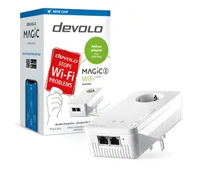 Devolo Magic 2 WiFi next / Powerline-Adapter / integriertes WLAN / bis zu 2400 Mbit/s / 2x Gigabit-LAN