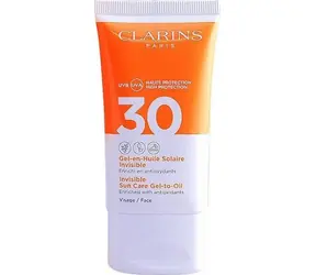 Clarins Invisible Sun Care Gesichtspflege LSF 30 50 ml / Sonnenschutz-Öl-Gel / Für das Gesicht