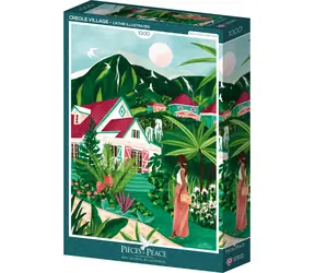 PIECES & PEACE Puzzle Kreolisches Dorf / 1000 Teile / 47,8 x 69 cm