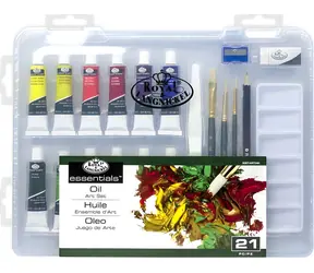ROYAL & LANGNICKEL Ölfarben-Set, 21-teilig / Kreativset / 12 Farbtöne / Kunststoffbox