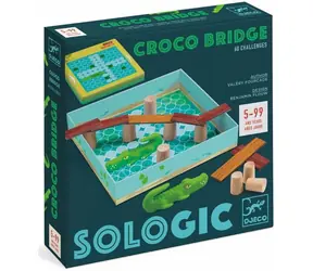DJECO Logikspiel Sologic - Bridge / Holzspiel / 3 Schwierigkeitsstufen / 30 Herausforderungskarten
