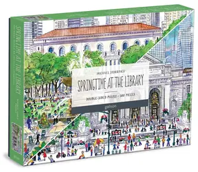 Galison Doppelseitiges Puzzle Frühling in der Bibliothek / 500 Teile