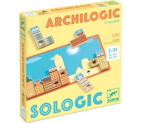 DJECO Logikspiel Sologic Architect / Holzpuzzle / 50 Herausforderungen / 10 Teile