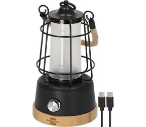 Brennenstuhl CAL 1 AC schwarz/Holz / Campinglampe / dimmbar / Powerbank / IP44