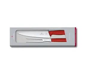 VICTORINOX Swiss Classic Messer- und Gabelset rot / Küchenset / Messer und Gabel