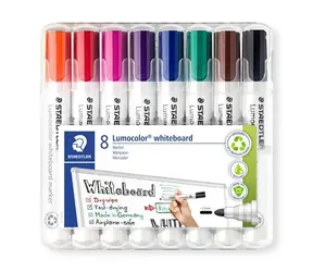 Staedtler Lumocolor / Whiteboard-Marker / 8er-Set / Strichstärke 2-5 mm / 8 Farben